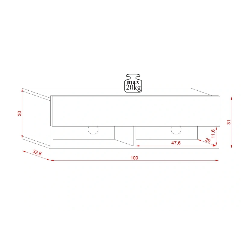 Szafka RTV DERBY LE 100