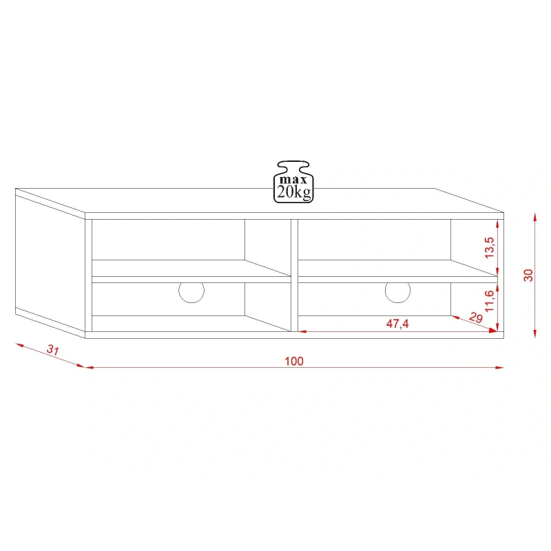 Szafka RTV DERBY LE 100
