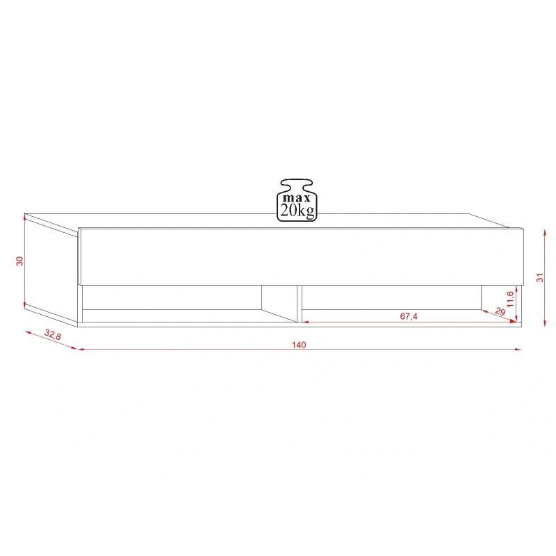 Szafka RTV DERBY LE 140