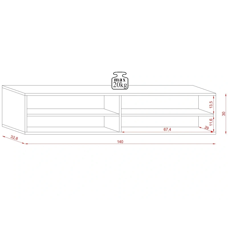 Szafka RTV DERBY LE 140