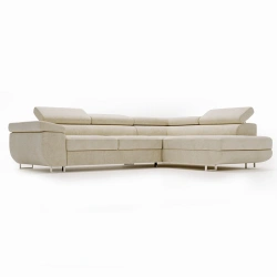 Narożnik L-Kształtny Anton z regulowanymi zagłówkami śmietankowy Narożnik L-Kształtny Anton z regulowanymi zagłówkami śmietankowy