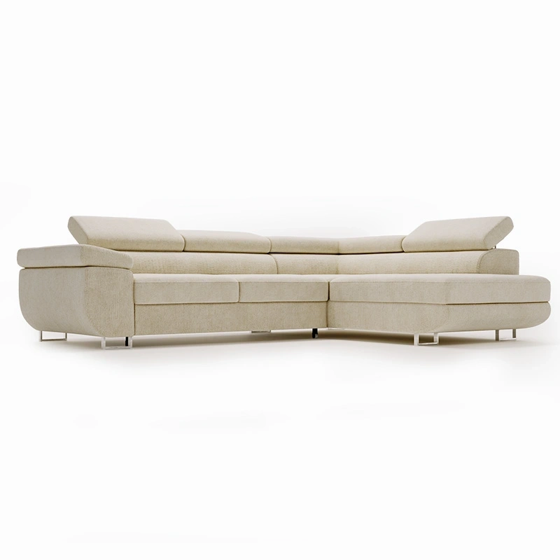 Narożnik L-Kształtny Anton z regulowanymi zagłówkami śmietankowy Narożnik L-Kształtny Anton z regulowanymi zagłówkami śmietankowy