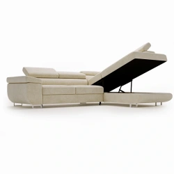 Narożnik L-Kształtny Anton z regulowanymi zagłówkami śmietankowy Narożnik L-Kształtny Anton z regulowanymi zagłówkami śmietankowy