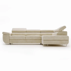 Narożnik L-Kształtny Anton z regulowanymi zagłówkami śmietankowy