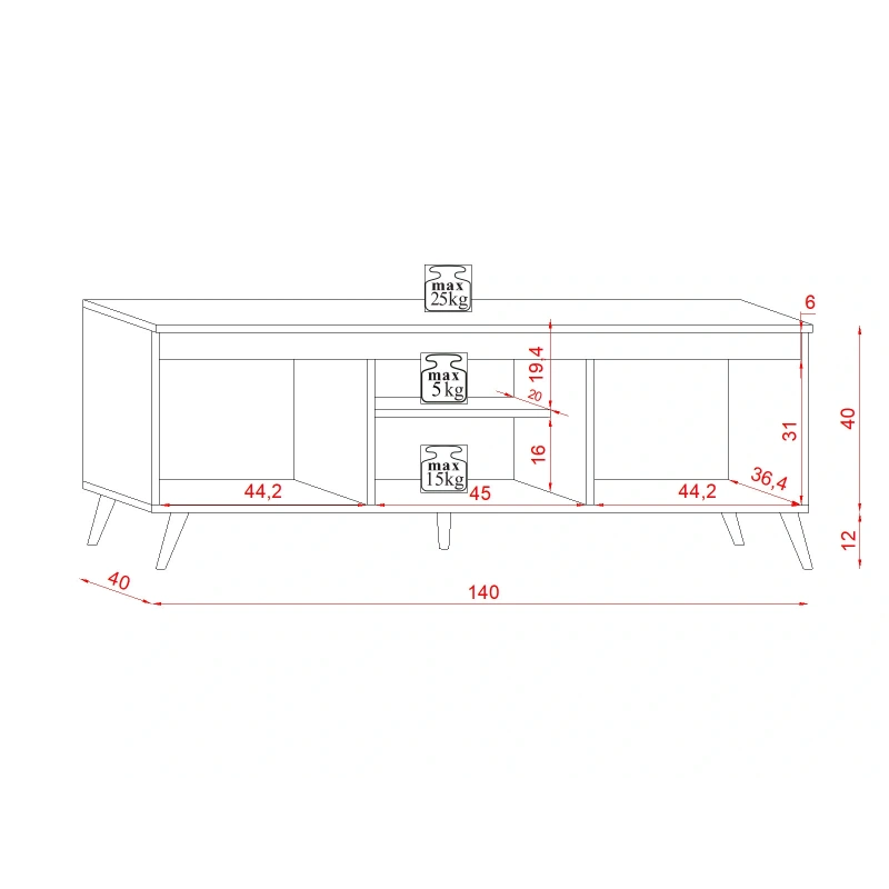 Szafka RTV TUE TU01 LE 2K Szafka RTV TUE TU01 LE 2K