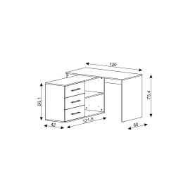 Biurko narożne KURT 5W Biurko narożne KURT 5W
