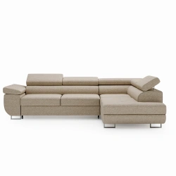 Narożnik L-Kształtny Anton z regulowanymi zagłówkami jasny brąz