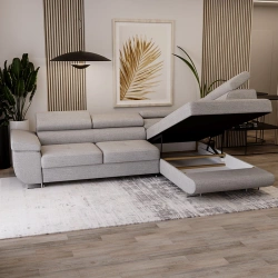 Narożnik L-Kształtny Anton z regulowanymi zagłówkami popiel Narożnik L-Kształtny Anton z regulowanymi zagłówkami popiel