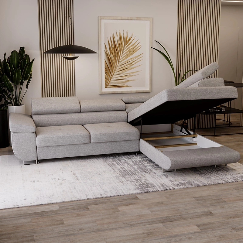 Narożnik L-Kształtny Anton z regulowanymi zagłówkami popiel Narożnik L-Kształtny Anton z regulowanymi zagłówkami popiel