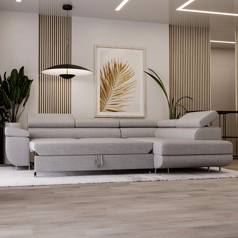 Narożnik L-Kształtny Anton z regulowanymi zagłówkami popiel Narożnik L-Kształtny Anton z regulowanymi zagłówkami popiel