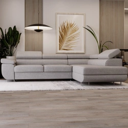 Narożnik L-Kształtny Anton z regulowanymi zagłówkami popiel Narożnik L-Kształtny Anton z regulowanymi zagłówkami popiel