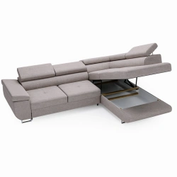 Narożnik L-Kształtny Anton z regulowanymi zagłówkami popiel Narożnik L-Kształtny Anton z regulowanymi zagłówkami popiel