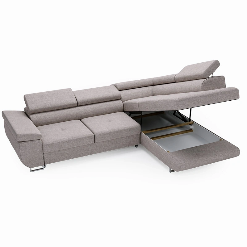 Narożnik L-Kształtny Anton z regulowanymi zagłówkami popiel Narożnik L-Kształtny Anton z regulowanymi zagłówkami popiel