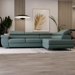 Narożnik L-Kształtny Anton z regulowanymi zagłówkami turkusowy Narożnik L-Kształtny Anton z regulowanymi zagłówkami turkusowy