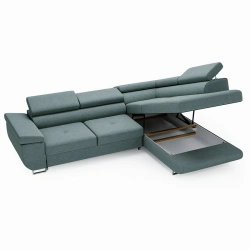 Narożnik L-Kształtny Anton z regulowanymi zagłówkami turkusowy Narożnik L-Kształtny Anton z regulowanymi zagłówkami turkusowy