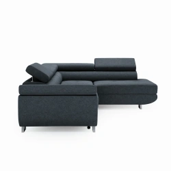 Narożnik L-Kształtny Anton z regulowanymi zagłówkami granatowy Narożnik L-Kształtny Anton z regulowanymi zagłówkami granatowy