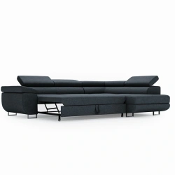 Narożnik L-Kształtny Anton z regulowanymi zagłówkami granatowy Narożnik L-Kształtny Anton z regulowanymi zagłówkami granatowy