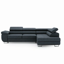 Narożnik L-Kształtny Anton z regulowanymi zagłówkami granatowy