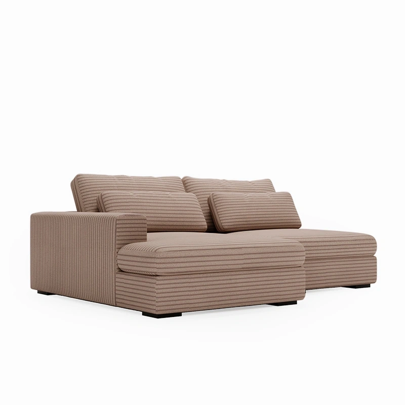 Narożnik Leida L z funkcją spania i pojemnikiem beżowy sztruks Narożnik Leida L z funkcją spania i pojemnikiem beżowy sztruks