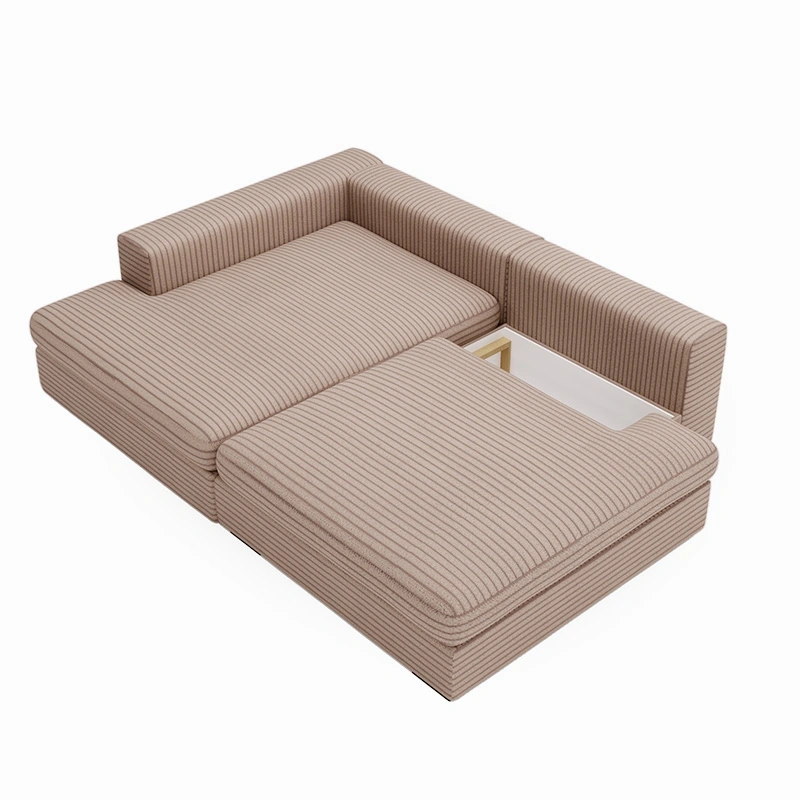 Narożnik Leida L z funkcją spania i pojemnikiem beżowy sztruks Narożnik Leida L z funkcją spania i pojemnikiem beżowy sztruks