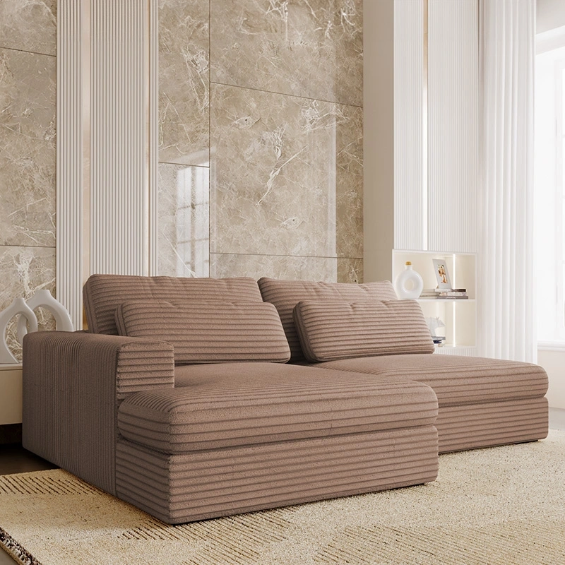 Narożnik Leida L z funkcją spania i pojemnikiem beżowy sztruks Narożnik Leida L z funkcją spania i pojemnikiem beżowy sztruks