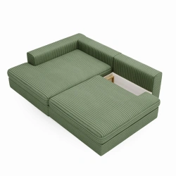 Narożnik Leida L z funkcją spania i pojemnikiem oliwkowy sztruks Narożnik Leida L z funkcją spania i pojemnikiem oliwkowy sztruks