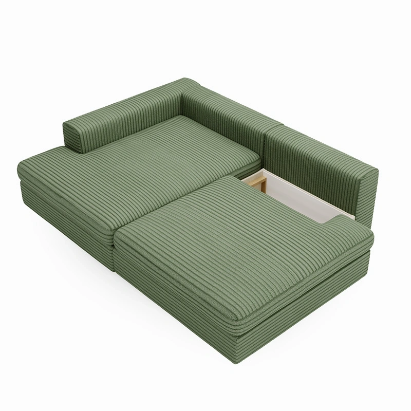 Narożnik Leida L z funkcją spania i pojemnikiem oliwkowy sztruks Narożnik Leida L z funkcją spania i pojemnikiem oliwkowy sztruks