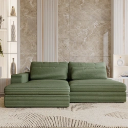 Narożnik Leida L z funkcją spania i pojemnikiem oliwkowy sztruks Narożnik Leida L z funkcją spania i pojemnikiem oliwkowy sztruks