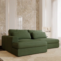 Narożnik Leida L z funkcją spania i pojemnikiem oliwkowy sztruks Narożnik Leida L z funkcją spania i pojemnikiem oliwkowy sztruks