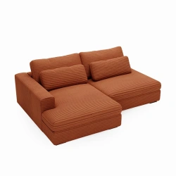 Narożnik Leida L z funkcją spania i pojemnikiem ceglany sztruks Narożnik Leida L z funkcją spania i pojemnikiem ceglany sztruks