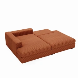 Narożnik Leida L z funkcją spania i pojemnikiem ceglany sztruks Narożnik Leida L z funkcją spania i pojemnikiem ceglany sztruks