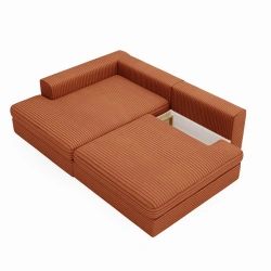 Narożnik Leida L z funkcją spania i pojemnikiem ceglany sztruks Narożnik Leida L z funkcją spania i pojemnikiem ceglany sztruks