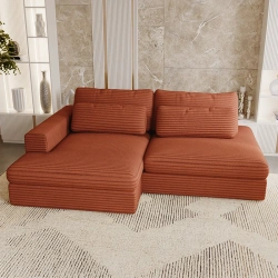 Narożnik Leida L z funkcją spania i pojemnikiem ceglany sztruks Narożnik Leida L z funkcją spania i pojemnikiem ceglany sztruks