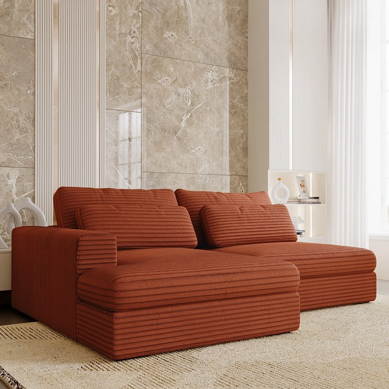 Narożnik Leida L z funkcją spania i pojemnikiem ceglany sztruks Narożnik Leida L z funkcją spania i pojemnikiem ceglany sztruks