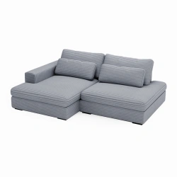 Narożnik Leida L z funkcją spania i pojemnikiem ciemny popiel sztruks Narożnik Leida L z funkcją spania i pojemnikiem ciemny popiel sztruks