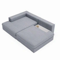 Narożnik Leida L z funkcją spania i pojemnikiem ciemny popiel sztruks Narożnik Leida L z funkcją spania i pojemnikiem ciemny popiel sztruks