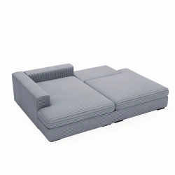 Narożnik Leida L z funkcją spania i pojemnikiem ciemny popiel sztruks Narożnik Leida L z funkcją spania i pojemnikiem ciemny popiel sztruks