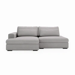 Narożnik Leida L z funkcją spania i pojemnikiem popielaty sztruks