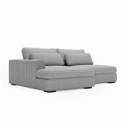 Narożnik Leida L z funkcją spania i pojemnikiem popielaty sztruks Narożnik Leida L z funkcją spania i pojemnikiem popielaty sztruks