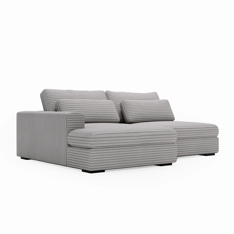 Narożnik Leida L z funkcją spania i pojemnikiem popielaty sztruks Narożnik Leida L z funkcją spania i pojemnikiem popielaty sztruks