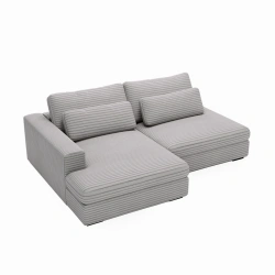 Narożnik Leida L z funkcją spania i pojemnikiem popielaty sztruks Narożnik Leida L z funkcją spania i pojemnikiem popielaty sztruks