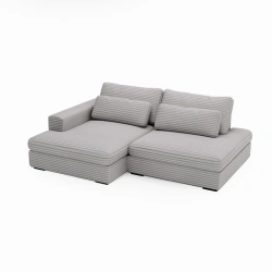 Narożnik Leida L z funkcją spania i pojemnikiem popielaty sztruks Narożnik Leida L z funkcją spania i pojemnikiem popielaty sztruks