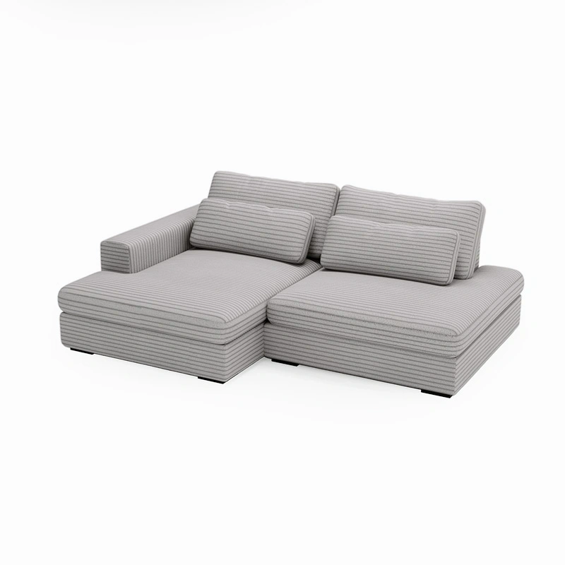 Narożnik Leida L z funkcją spania i pojemnikiem popielaty sztruks Narożnik Leida L z funkcją spania i pojemnikiem popielaty sztruks