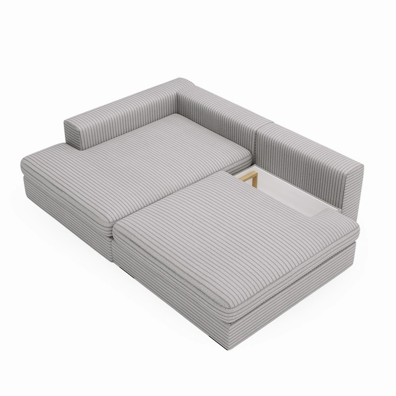 Narożnik Leida L z funkcją spania i pojemnikiem popielaty sztruks Narożnik Leida L z funkcją spania i pojemnikiem popielaty sztruks