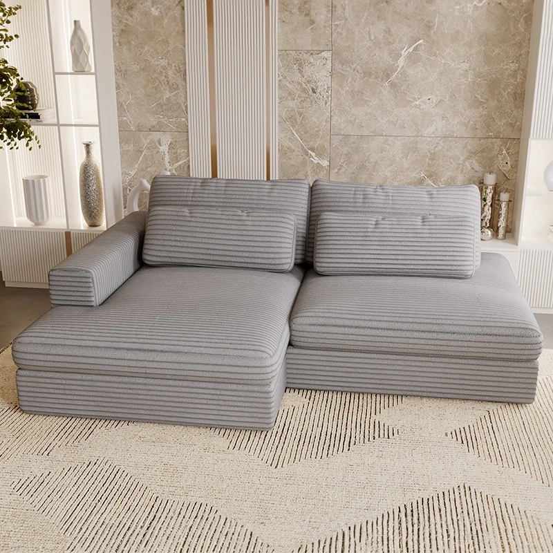 Narożnik Leida L z funkcją spania i pojemnikiem popielaty sztruks Narożnik Leida L z funkcją spania i pojemnikiem popielaty sztruks