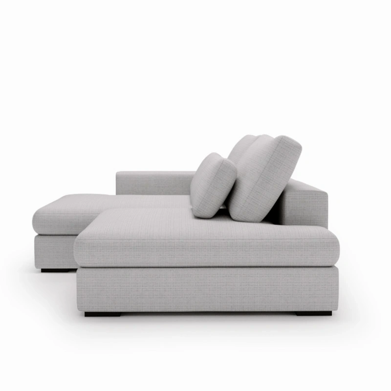 Narożnik Leida L z funkcją spania i pojemnikiem srebrny szenil Narożnik Leida L z funkcją spania i pojemnikiem srebrny szenil