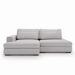 Narożnik Leida L z funkcją spania i pojemnikiem srebrny szenil