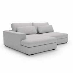 Narożnik Leida L z funkcją spania i pojemnikiem srebrny szenil Narożnik Leida L z funkcją spania i pojemnikiem srebrny szenil