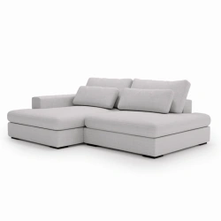 Narożnik Leida L z funkcją spania i pojemnikiem srebrny szenil Narożnik Leida L z funkcją spania i pojemnikiem srebrny szenil