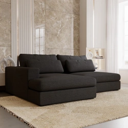 Narożnik Leida L z funkcją spania i pojemnikiem antracytowy szenil Narożnik Leida L z funkcją spania i pojemnikiem antracytowy szenil